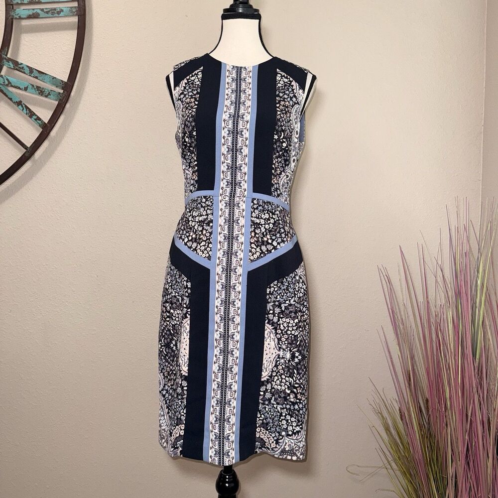 BCBGMAXAZRIA  Dress Size 8 NWT ($298)  Lauren Blue Floral Sleeveless Sheath